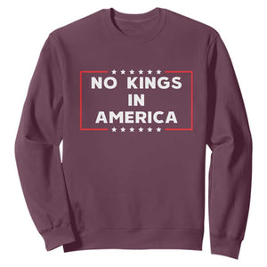 No Kings In America Sweatshirt Stars Stripes TS11 Maroon Print Your Wear