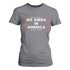 No Kings In America T Shirt For Women Stars Stripes TS11 Charcoal Print Your Wear