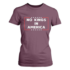 No Kings In America T Shirt For Women Stars Stripes TS11 Maroon Print Your Wear