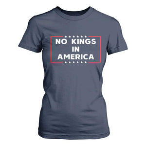 No Kings In America T Shirt For Women Stars Stripes TS11 Navy Print Your Wear