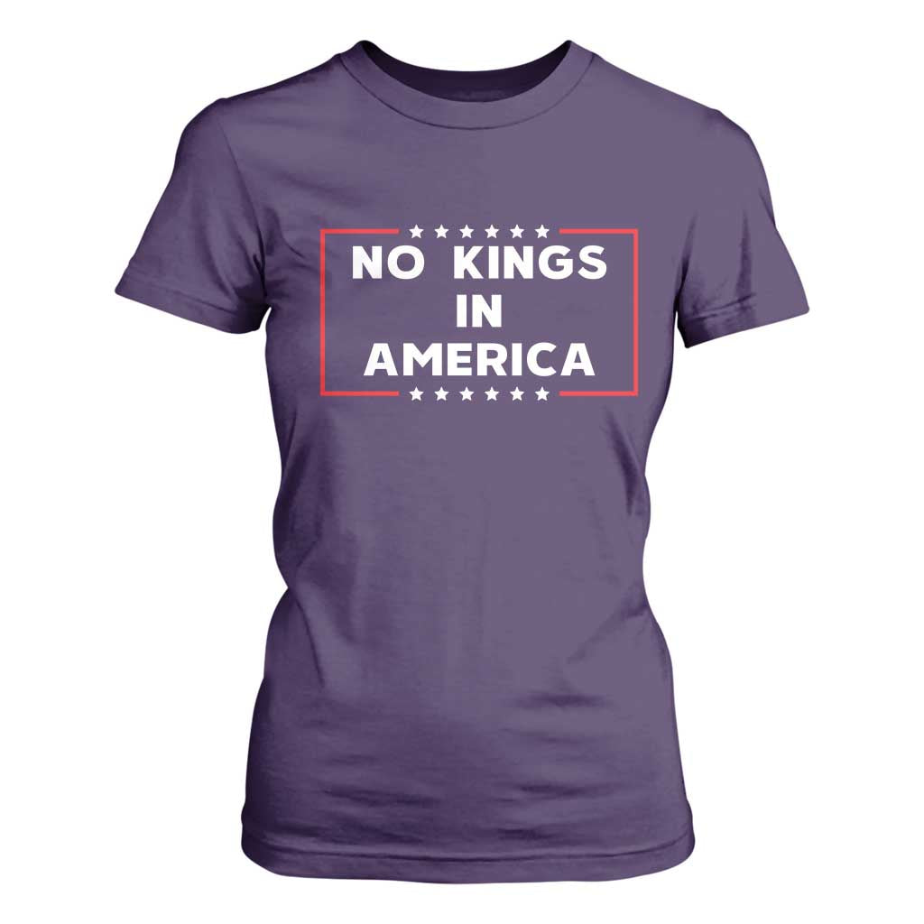 No Kings In America T Shirt For Women Stars Stripes TS11 Purple Print Your Wear