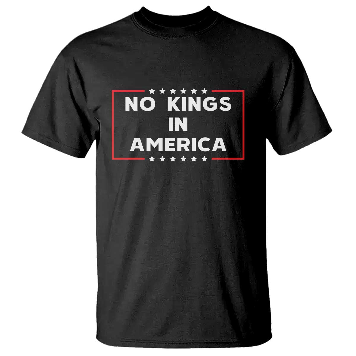 No Kings In America T Shirt Stars Stripes TS11 Black Print Your Wear