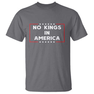 No Kings In America T Shirt Stars Stripes TS11 Charcoal Print Your Wear