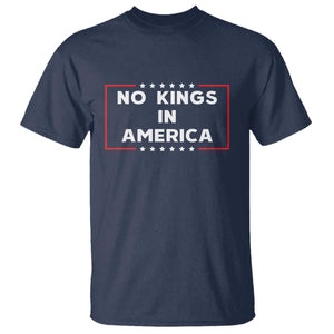 No Kings In America T Shirt Stars Stripes TS11 Navy Print Your Wear