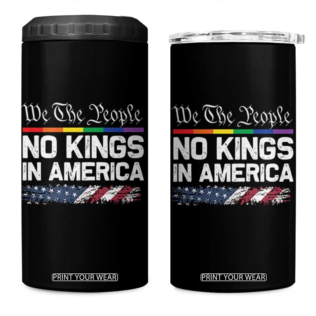 No Kings In America We The People 4 in 1 Can Cooler Tumbler LGBTQ Pride American Flag Political TS11 One Size: 16 oz Black Print Your Wear
