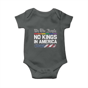No Kings In America We The People Baby Onesie LGBTQ Pride American Flag Political TS11 Dark Heather Print Your Wear