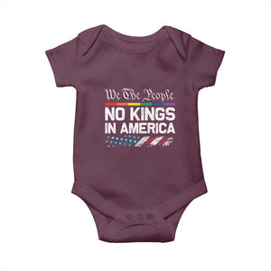 No Kings In America We The People Baby Onesie LGBTQ Pride American Flag Political TS11 Maroon Print Your Wear