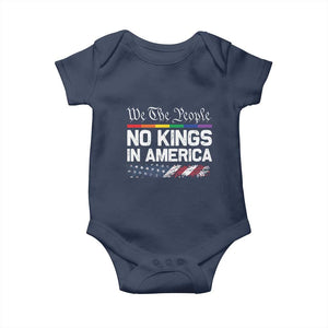 No Kings In America We The People Baby Onesie LGBTQ Pride American Flag Political TS11 Navy Print Your Wear