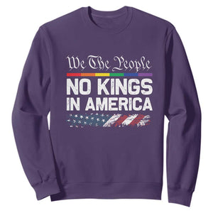 No Kings In America We The People Sweatshirt LGBTQ Pride American Flag Political TS11 Purple Print Your Wear