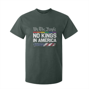 No Kings In America We The People T Shirt For Kid LGBTQ Pride American Flag Political TS11 Dark Forest Green Print Your Wear