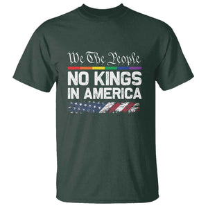 No Kings In America We The People T Shirt LGBTQ Pride American Flag Political TS11 Dark Forest Green Print Your Wear