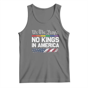 No Kings In America We The People Tank Top LGBTQ Pride American Flag Political TS11 Black Heather Print Your Wear