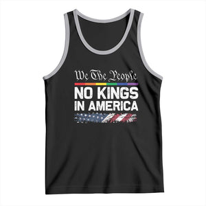 No Kings In America We The People Tank Top LGBTQ Pride American Flag Political TS11 Black Athletic Heather Print Your Wear