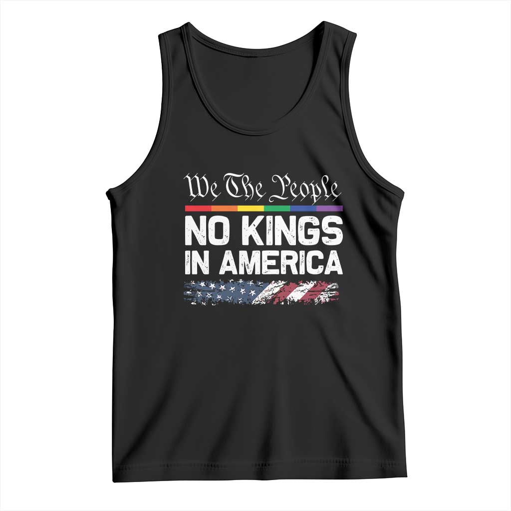 No Kings In America We The People Tank Top LGBTQ Pride American Flag Political TS11 Black Print Your Wear