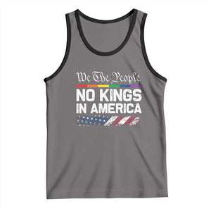 No Kings In America We The People Tank Top LGBTQ Pride American Flag Political TS11 Deep Heather Black Print Your Wear