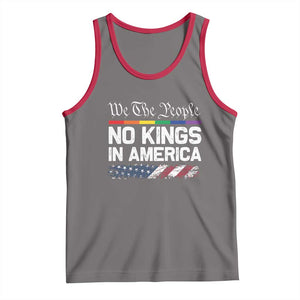 No Kings In America We The People Tank Top LGBTQ Pride American Flag Political TS11 Deep Heather Red Print Your Wear