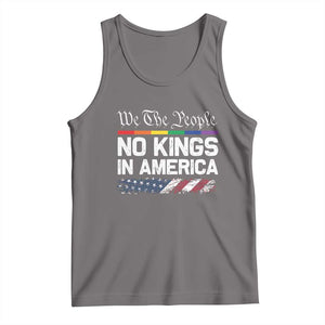 No Kings In America We The People Tank Top LGBTQ Pride American Flag Political TS11 Deep Heather Print Your Wear