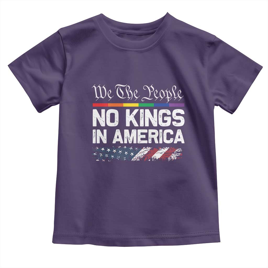 No Kings In America We The People Toddler T Shirt LGBTQ Pride American Flag Political TS11 Purple Print Your Wear