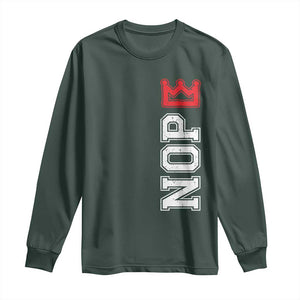 No Kings Long Sleeve Shirt In America Protest TS10 Dark Forest Green Print Your Wear