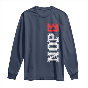 No Kings Long Sleeve Shirt In America Protest TS10 Navy Print Your Wear