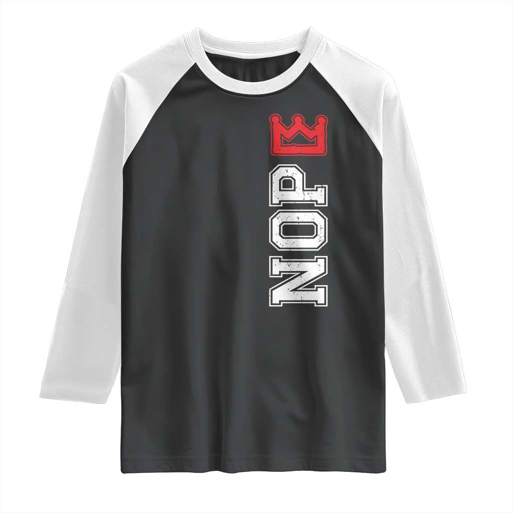 No Kings Raglan Shirt In America Protest TS10 Black White Print Your Wear