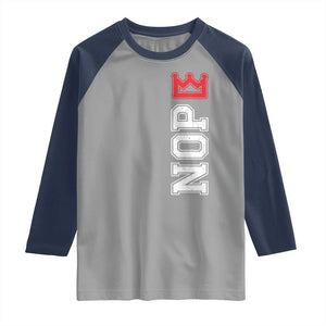 No Kings Raglan Shirt In America Protest TS10 Sport Gray Navy Print Your Wear