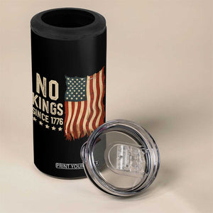 No Kings Since 1776 4 in 1 Can Cooler Tumbler Patriotic 4th Of July Distressed American Flag TS02 Print Your Wear