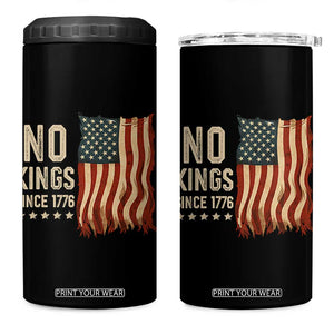 No Kings Since 1776 4 in 1 Can Cooler Tumbler Patriotic 4th Of July Distressed American Flag TS02 One Size: 16 oz Black Print Your Wear
