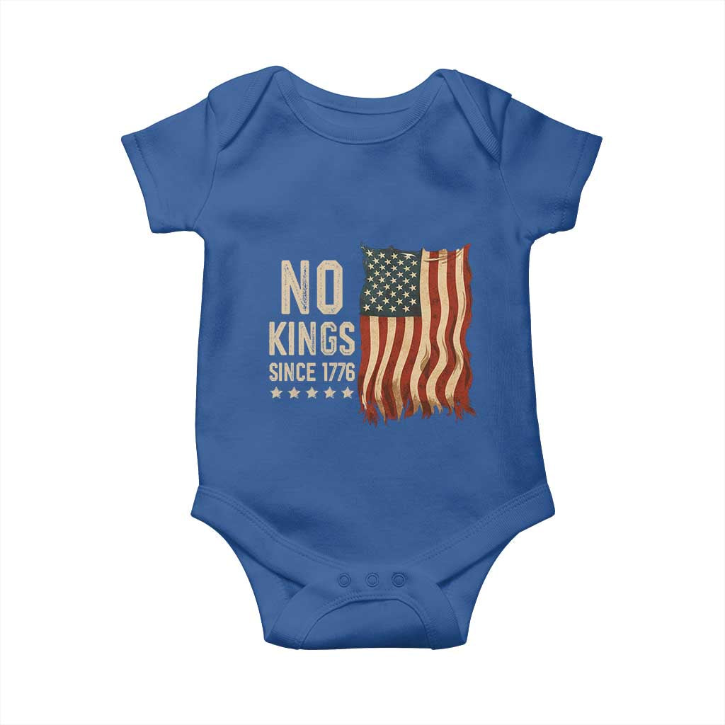 No Kings Since 1776 Baby Onesie Patriotic 4th Of July Distressed American Flag TS02 Royal Blue Print Your Wear