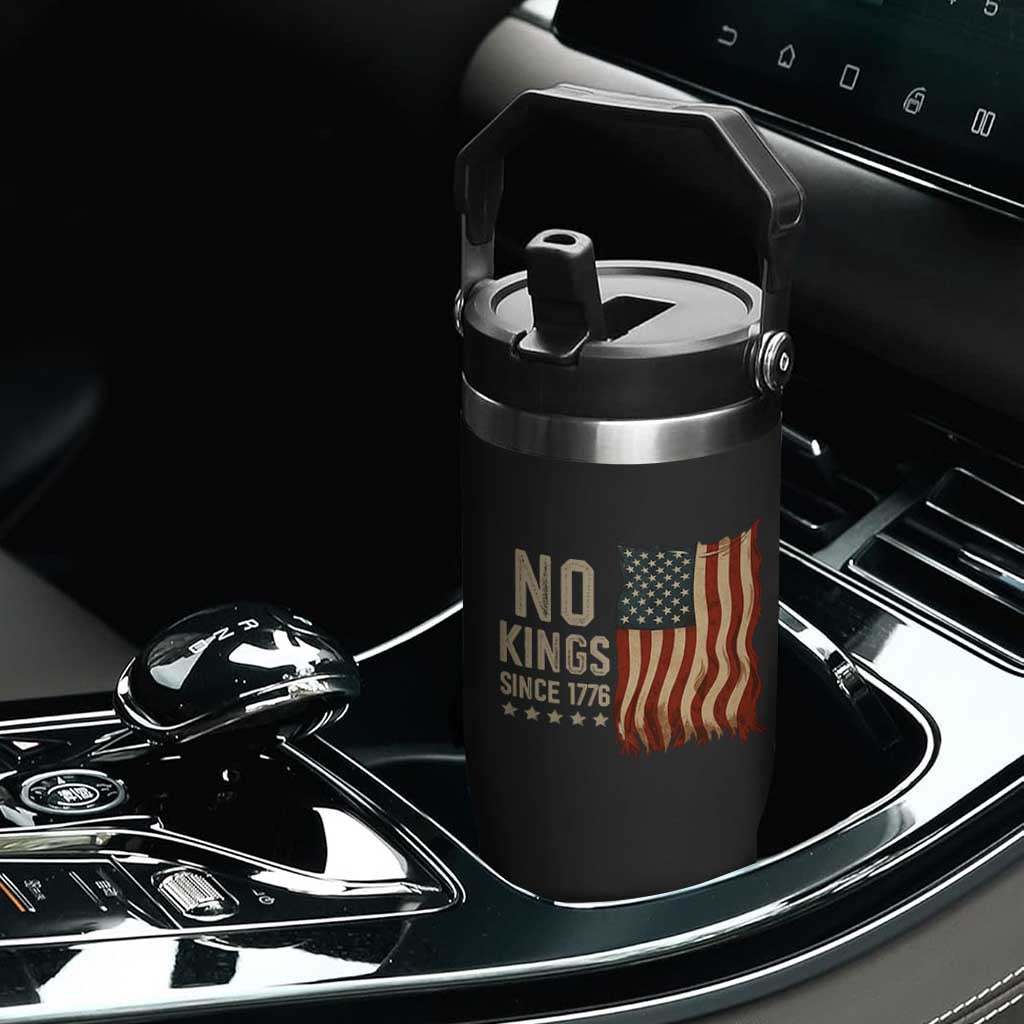 No Kings Since 1776 Flip Straw Tumbler Patriotic 4th Of July Distressed American Flag TS02 Print Your Wear
