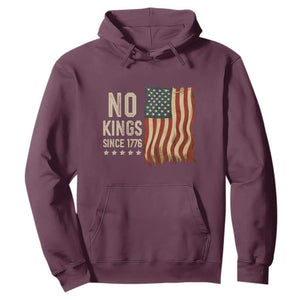 No Kings Since 1776 Hoodie Patriotic 4th Of July Distressed American Flag TS02 Maroon Print Your Wear