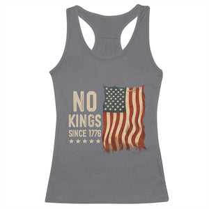 No Kings Since 1776 Racerback Tank Top Patriotic 4th Of July Distressed American Flag TS02 Charcoal Print Your Wear