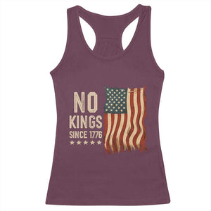 No Kings Since 1776 Racerback Tank Top Patriotic 4th Of July Distressed American Flag TS02 Maroon Print Your Wear