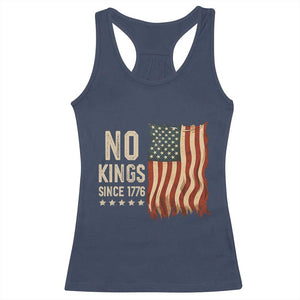 No Kings Since 1776 Racerback Tank Top Patriotic 4th Of July Distressed American Flag TS02 Navy Print Your Wear