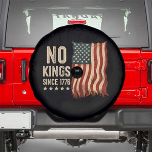No Kings Since 1776 Spare Tire Cover Patriotic 4th Of July Distressed American Flag TS02 Black Print Your Wear