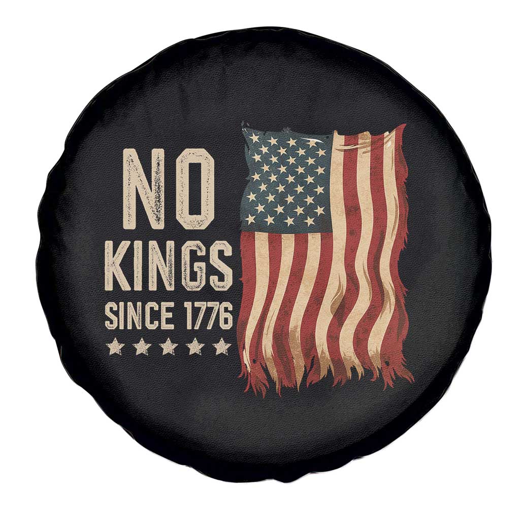 No Kings Since 1776 Spare Tire Cover Patriotic 4th Of July Distressed American Flag TS02 Print Your Wear