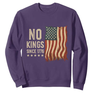 No Kings Since 1776 Sweatshirt Patriotic 4th Of July Distressed American Flag TS02 Purple Print Your Wear