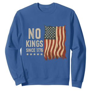 No Kings Since 1776 Sweatshirt Patriotic 4th Of July Distressed American Flag TS02 Royal Blue Print Your Wear