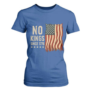 No Kings Since 1776 T Shirt For Women Patriotic 4th Of July Distressed American Flag TS02 Royal Blue Print Your Wear