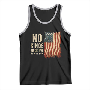 No Kings Since 1776 Tank Top Patriotic 4th Of July Distressed American Flag TS02 Black Athletic Heather Print Your Wear