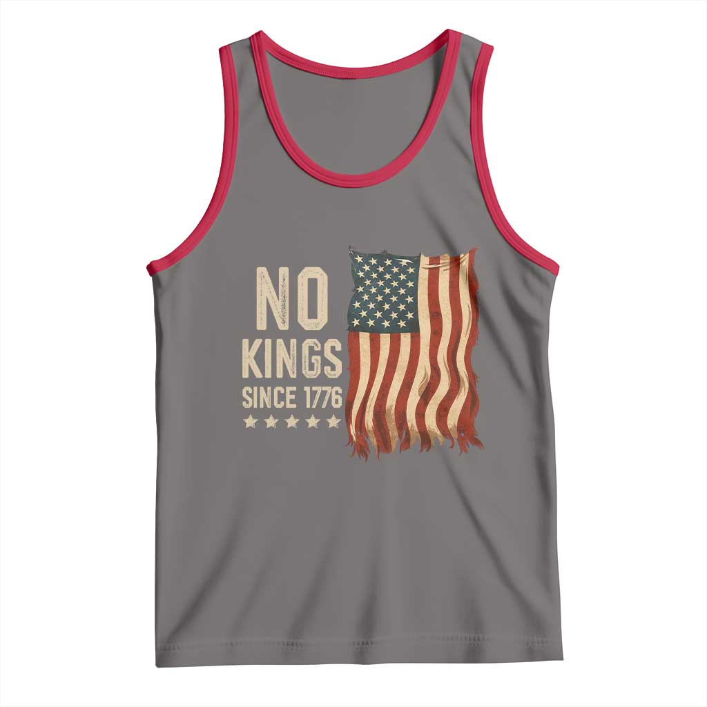 No Kings Since 1776 Tank Top Patriotic 4th Of July Distressed American Flag TS02 Deep Heather Red Print Your Wear