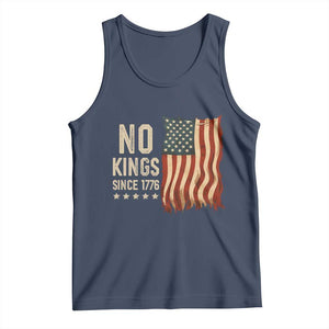 No Kings Since 1776 Tank Top Patriotic 4th Of July Distressed American Flag TS02 Navy Print Your Wear