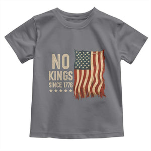 No Kings Since 1776 Toddler T Shirt Patriotic 4th Of July Distressed American Flag TS02 Charcoal Print Your Wear