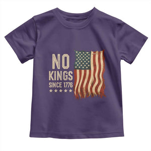 No Kings Since 1776 Toddler T Shirt Patriotic 4th Of July Distressed American Flag TS02 Purple Print Your Wear