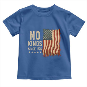 No Kings Since 1776 Toddler T Shirt Patriotic 4th Of July Distressed American Flag TS02 Royal Blue Print Your Wear