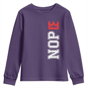 No Kings Youth Sweatshirt In America Protest TS10 Purple Print Your Wear