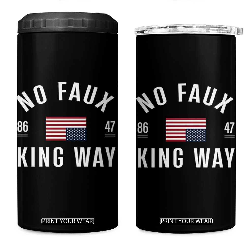 No Kings in America 4 in 1 Can Cooler Tumbler US Flag Upside Down TS10 One Size: 16 oz Black Print Your Wear