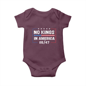 No Kings in America Baby Onesie 86 47 Impeach 47 TS10 Maroon Print Your Wear