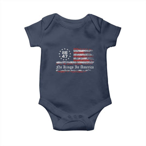 No Kings in America Baby Onesie 86 47 US Flag Impeach 47 TS10 Navy Print Your Wear