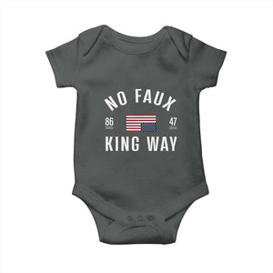 No Kings in America Baby Onesie US Flag Upside Down TS10 Dark Heather Print Your Wear